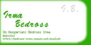 irma bedross business card